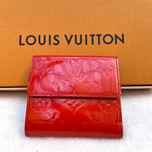 Louis Vuitton Red Monogram Vernis Elise Wallet